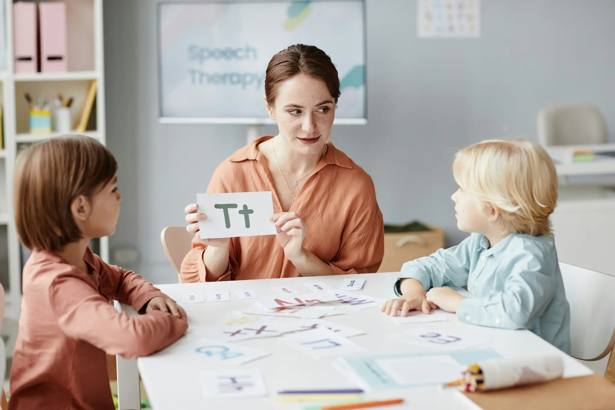 Illustrative lifestyle scene of a child learning through play with a supportive adult at home